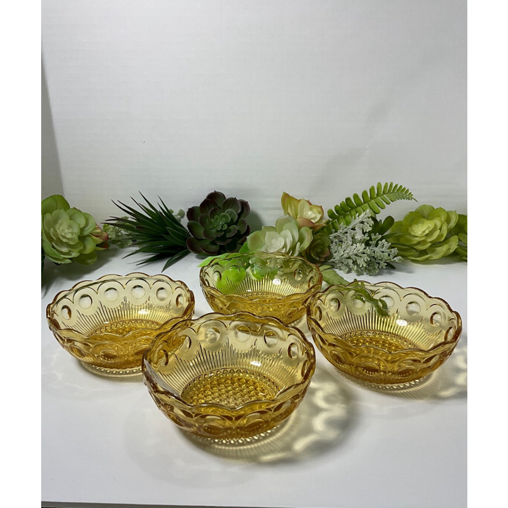 Vintage Bartlett Collins Bullseye Dessert Bowls Set of 4